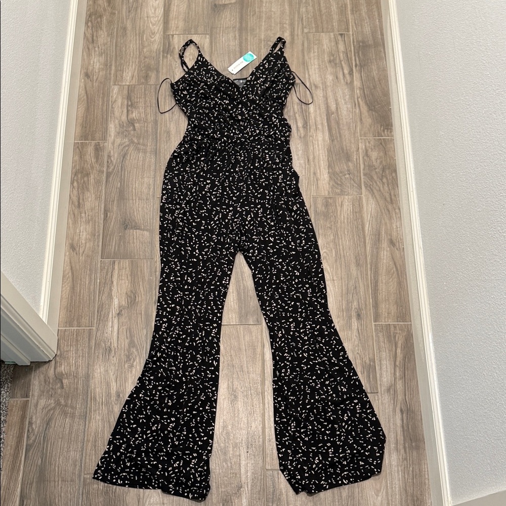Kaileigh Black and White Patterned Jumpsuit